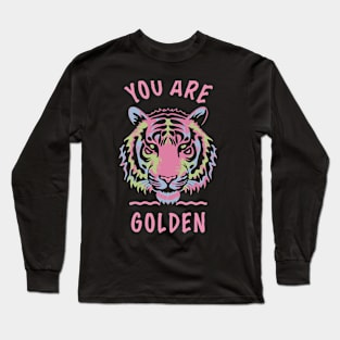 Preppy Style Tiger Positive Motivational Quote Backprint Long Sleeve T-Shirt